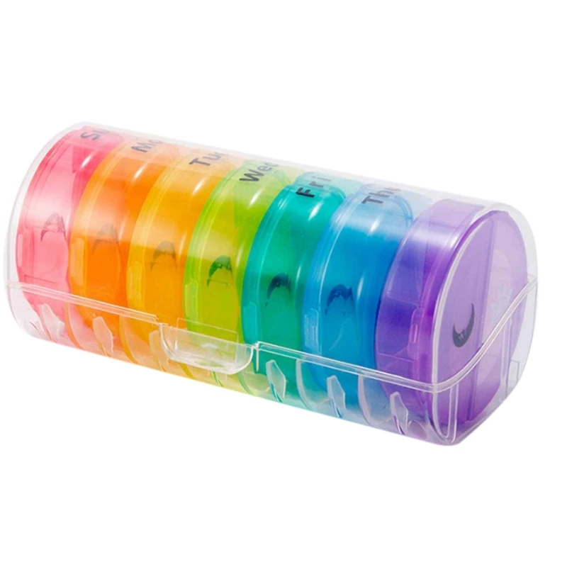 

New Daily Pill Organizer 2 Times A Day Weekly AM PM Pill Box 7 Day Pill Container Vitamin Organizer Medicine Travel Case