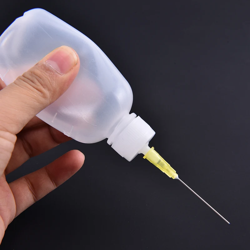 

3Pcs 50ml Transparent Polyethylene Needle Dispenser Dispensing Bottle For Rosin Solder Flux Paste + 3 Needles Tools