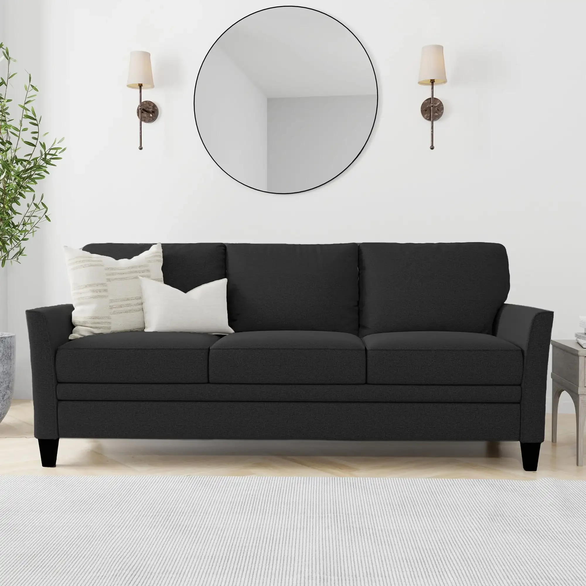 3 Seat Classic Modern Sofa , Sofa Set Living Room Furniture, Black