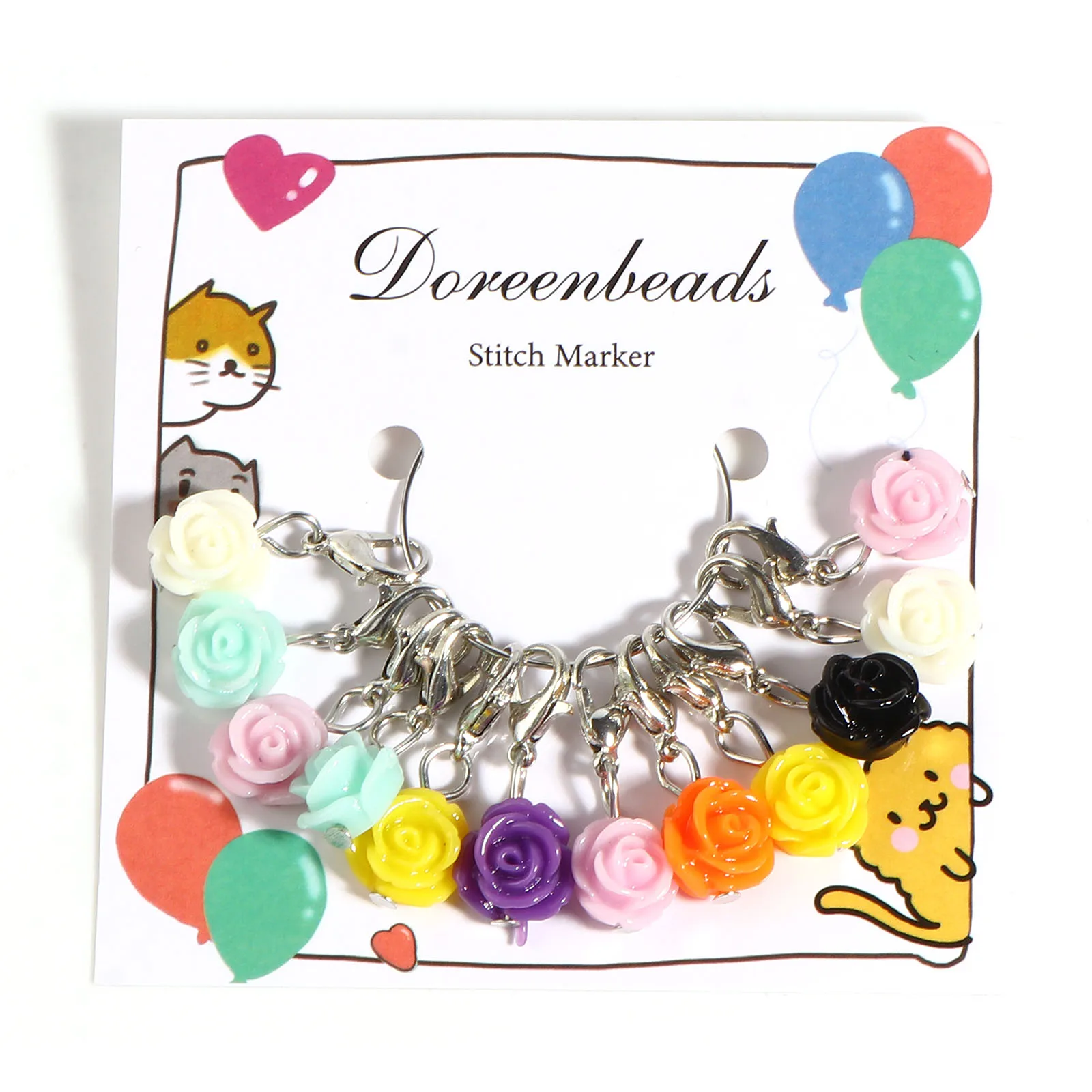 

Набор маркеров для вязания «Роза», металлические приспособления для вязания крючком с милыми цветами, маркер «сделай сам» для ремесла, 12 шт./комплект