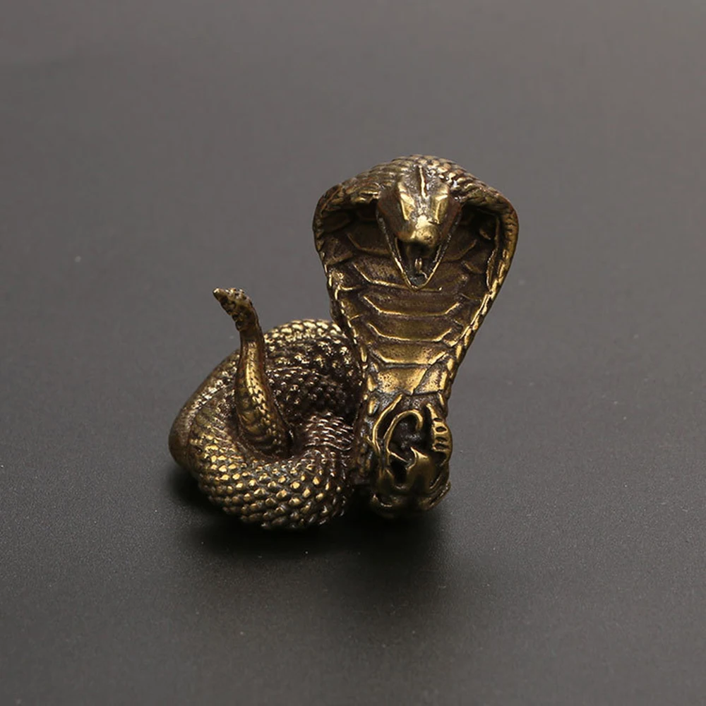 

Retro Brass Snake Figurines Home Decor Pure Copper Animal Statue Crafts Miniature Fairy Garden Decoration Antique Accessories