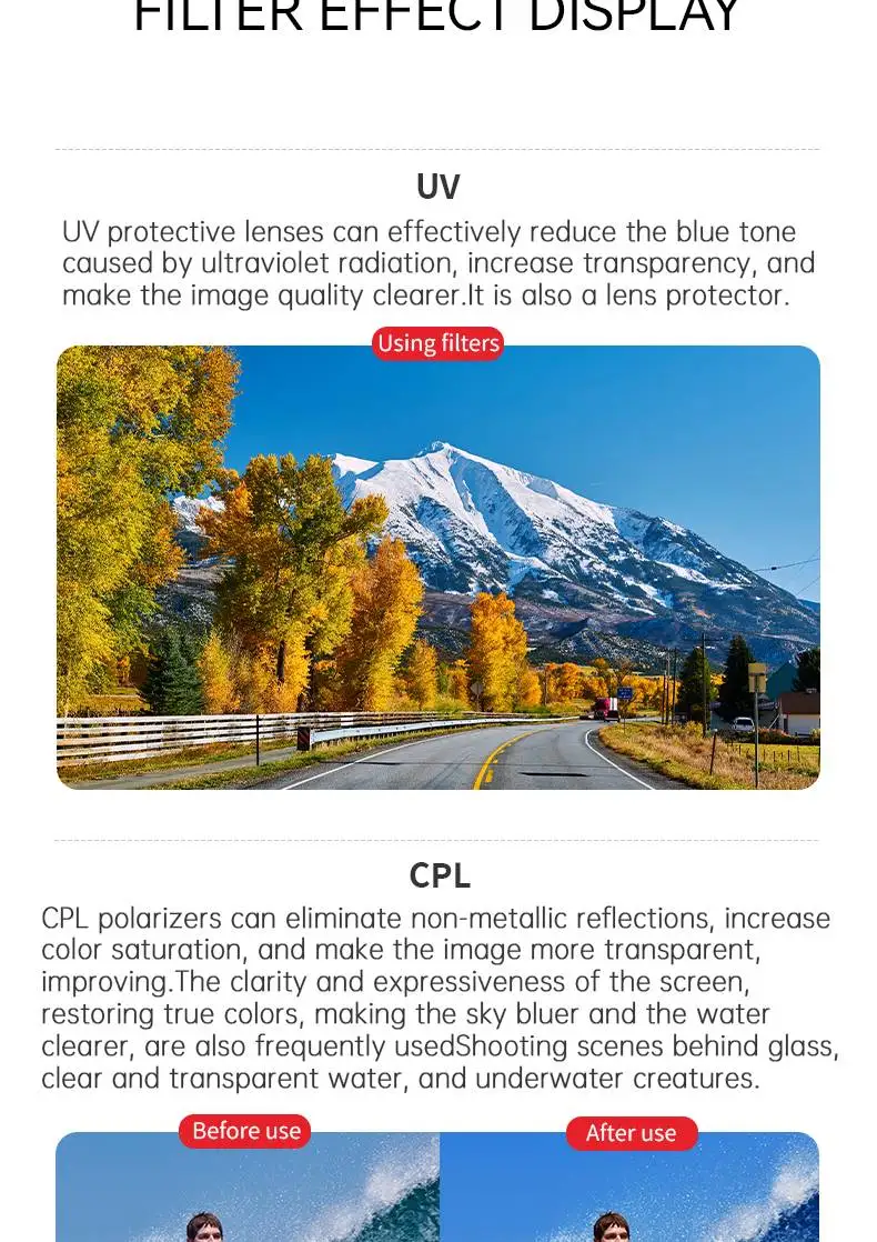 Description Picture 4 of itemCamera Lens Filter For Insta360 GO3S UV CPL Polarizing Protective ND8 ND16 ND32 ND64 PL Night Star Camera Filter Accessories