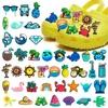 Cute jibz 1pcs cartoon Beach Collection DIY croc shoe charms Funny Accessories buckle fit clogs sandals pins decorate kids gifts