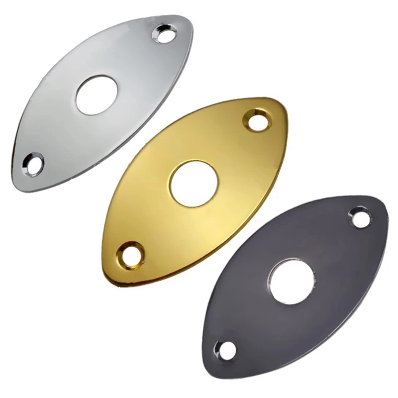 12Pcs Metal Curved Oval Jack Plates for Bass Guitar Replacement 3Colors Guitar Accessories