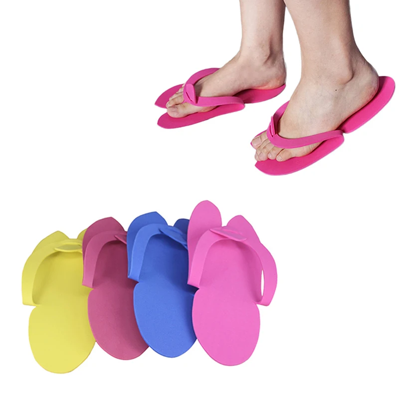 New 12 Pairs Disposable Foam Slippers Spa Pedicure Sandals Foam