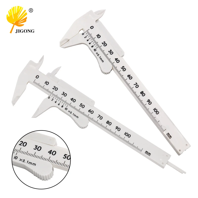 

0-100mm Plastic Caliper Single Scale Wenwan Mini Handle Playing Measuring Student Caliper