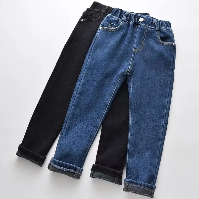Fluwelen Winter Warme Broek Jeans Voor Meisjes Jongens Herfstbroek Bovenkleding Kleding Tieners Kinderen Kleding Boy Jeans