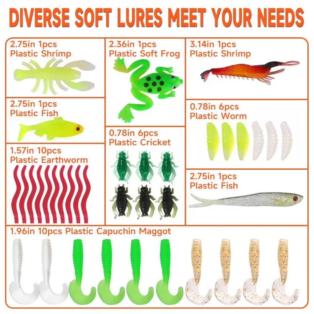 78 Pcs Fishing Lures Kit With Tackle Box For Saltwater Freshwater Fishing  Accessories For Bass Trout Salmon 17.9 X 9.2 X 2.9cm - AliExpress