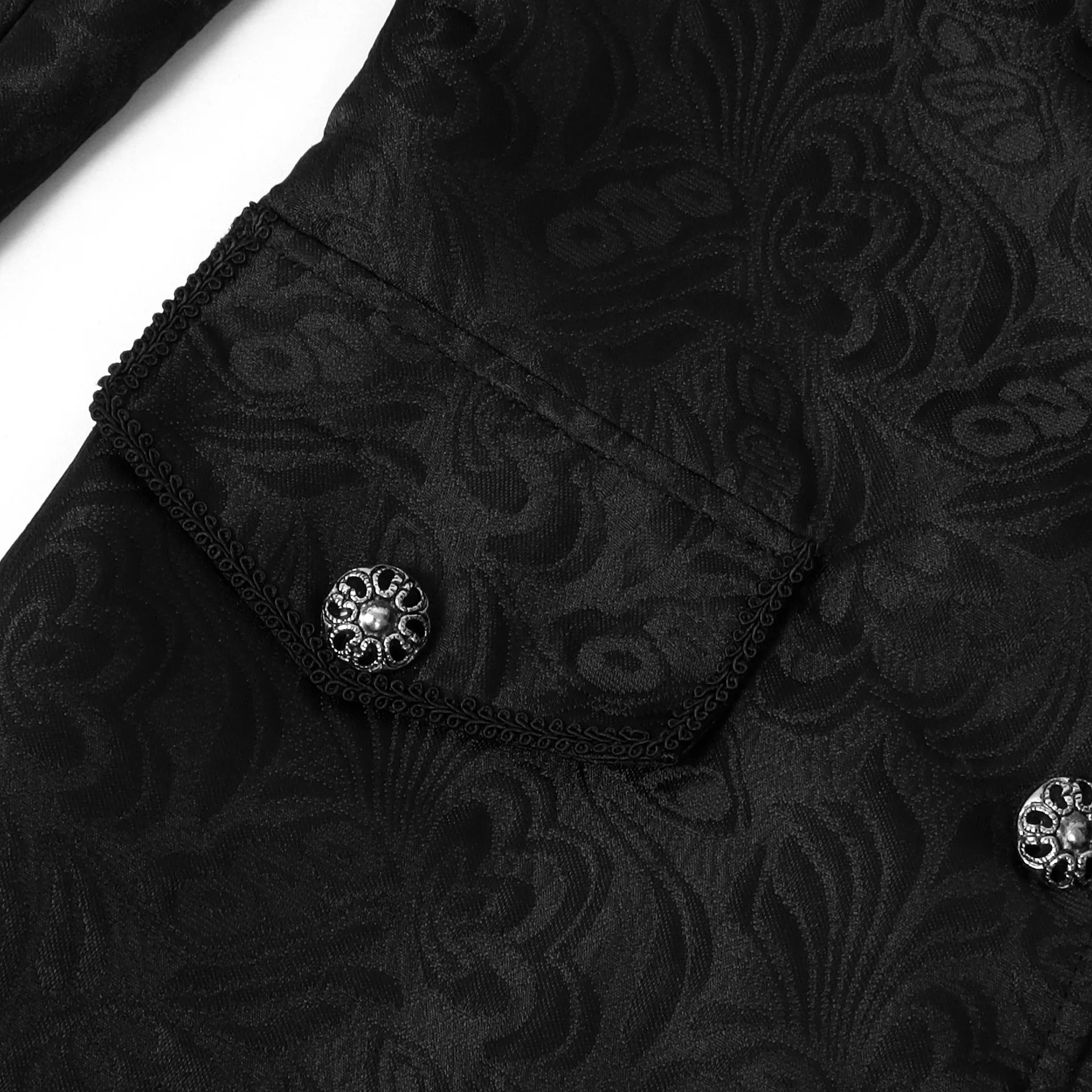 Mens Black Medieval Steampunk Tailcoat Vampire Gothic Jackets Vintage Pirate Victorian Frock Coat Halloween Party Costume Homme