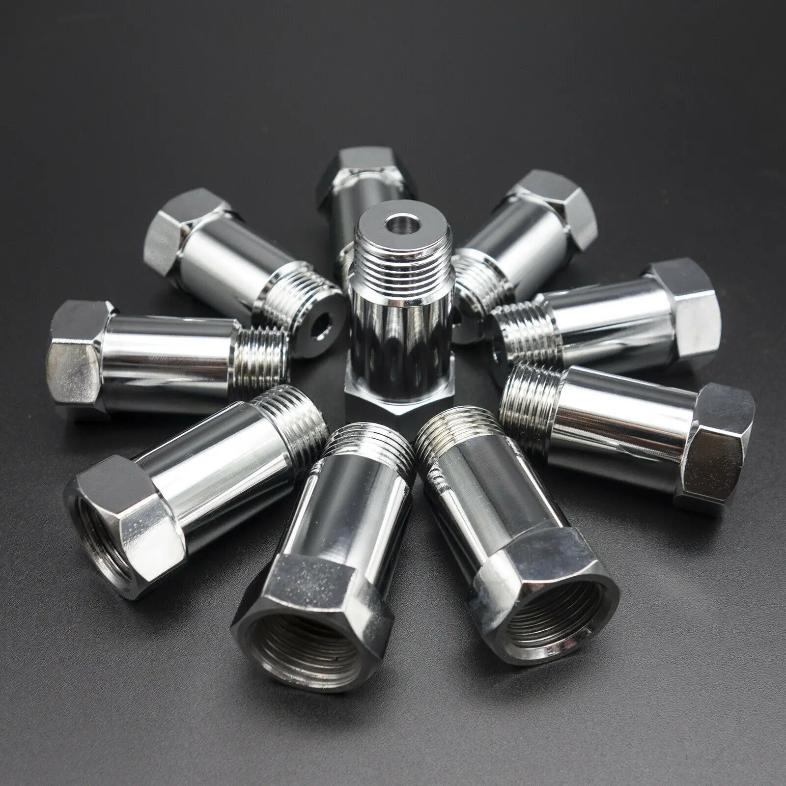 10Pcs Oxygen O2 Sensor Spacer Adapter Bung Catalytic Converter Eliminator Adapter Oxygen O2 Sensor 45mm M18X1.5 CSV 6