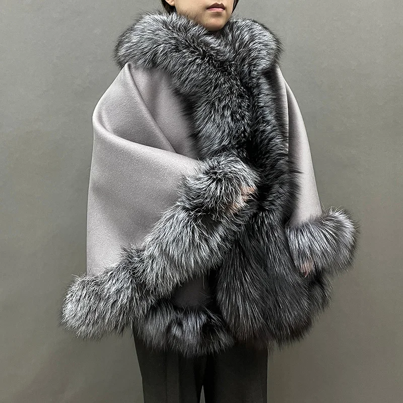 ジャケット・アウター Super140s SHAWL COLLAR CAPE COAT GRAY L LIDNM（リドム）の「Super 140s SHAWL COLLAR CAPE COAT（チェスター