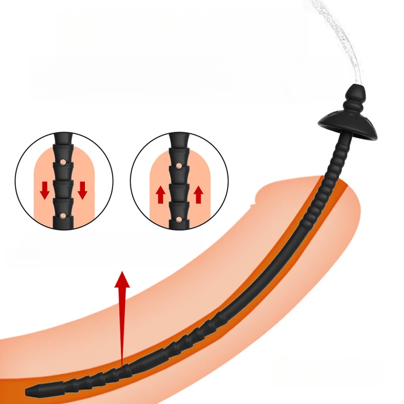 Insert Urethral Catheter Dilator Penis Plug Syringe Injection Horse Eye Stimulation Long Uretre Sounding Sex Toys for Men Gay urethral dilator silicone urethral dilator