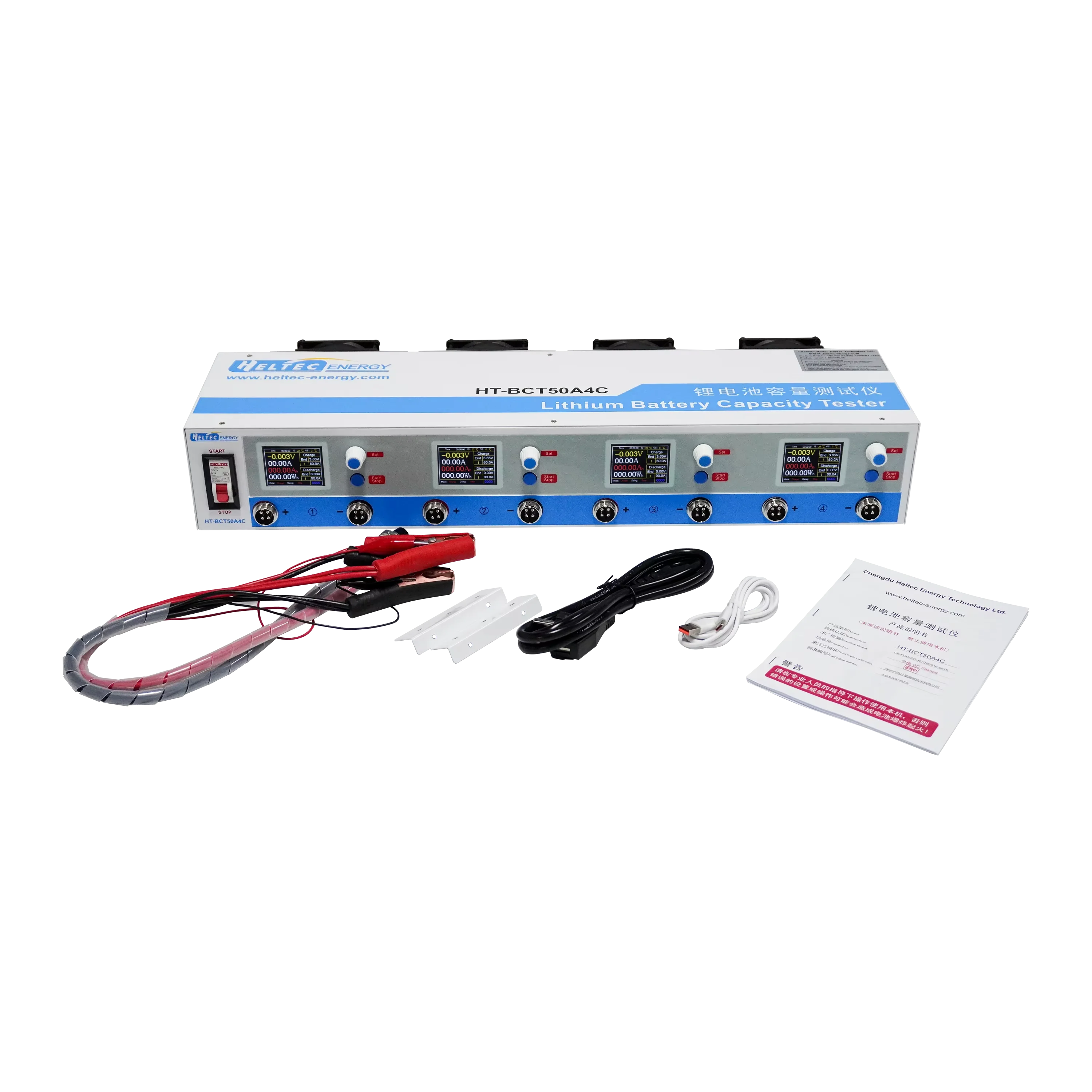 Heltec 1-99V 50A Battery Capacity Tester for 18650 LiFePO4 LTO NCM Lead-Acid | Smart High-Precision Discharge Load Tool