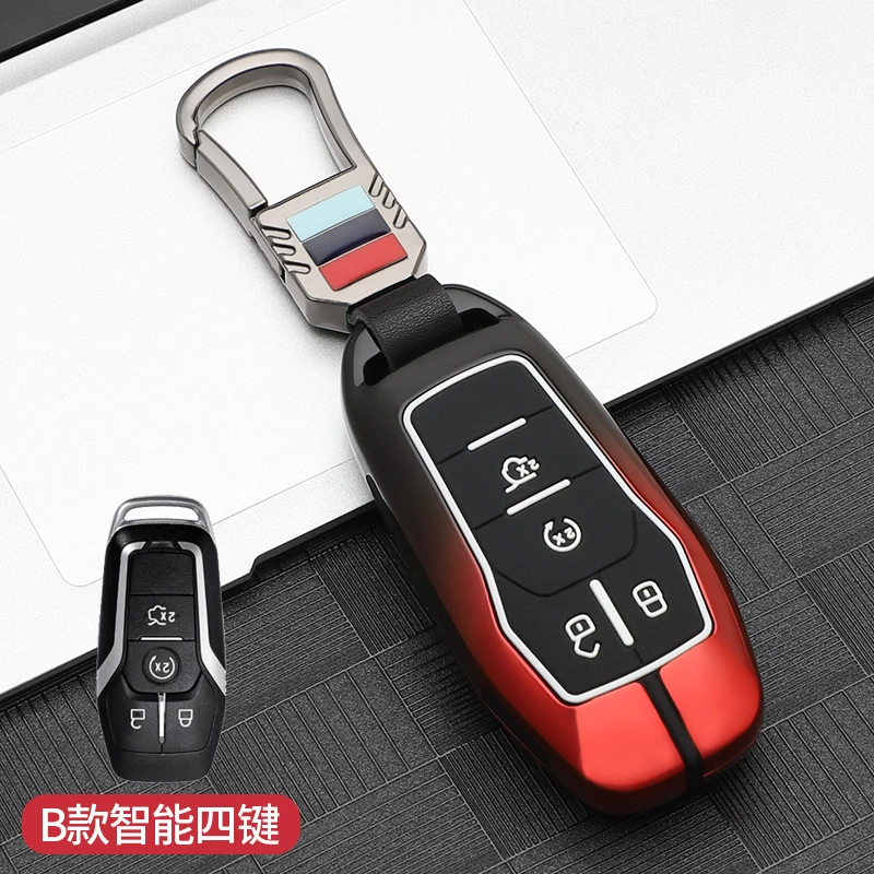 Custodia portachiavi per auto in lega colorata per Ford Fusion Mondeo Mustang F-150 Explorer Edge 2015 2016 2017 2018 accessori per auto - S85adf47892e547ddac216be9a909d8b7z