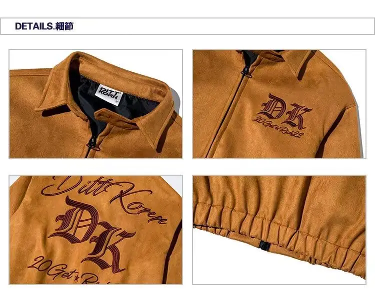 Embroidery Jacket For Men Women Autumn American Vintage Street Loose Japan Baseball Uniform Coat Bown Classical Racing Jackets