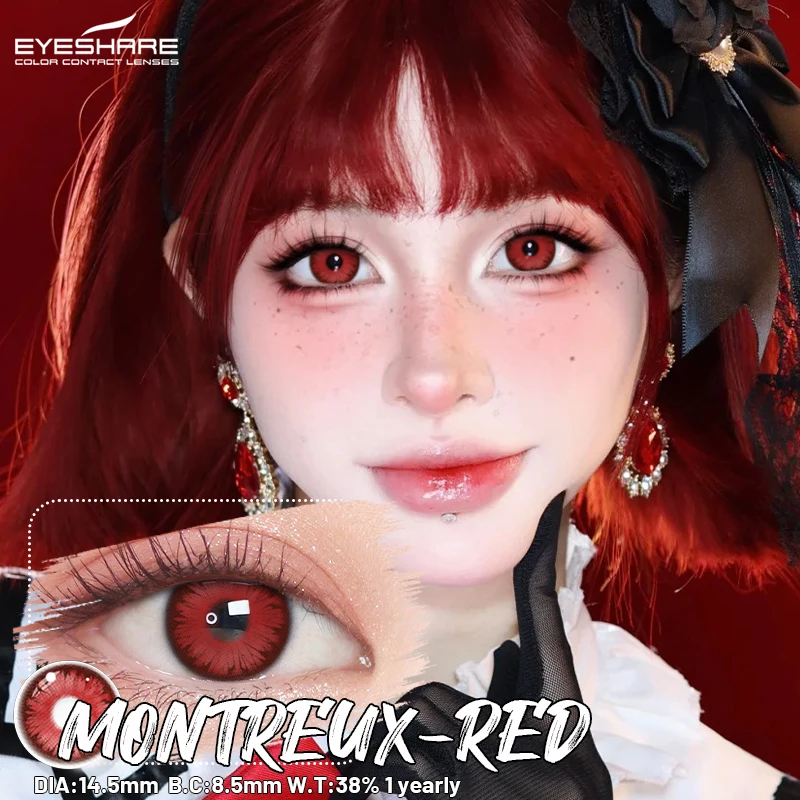 Vibrant Red Cosplay Contact Lenses for Anime and Halloween Makeup