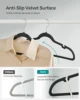 SONGMICSHOME Velvet Clothes Hangers 30/50 Pack Non-Slip with Shoulder Notches Pants Bar 360° Swivel Hook for Suit Storage 4