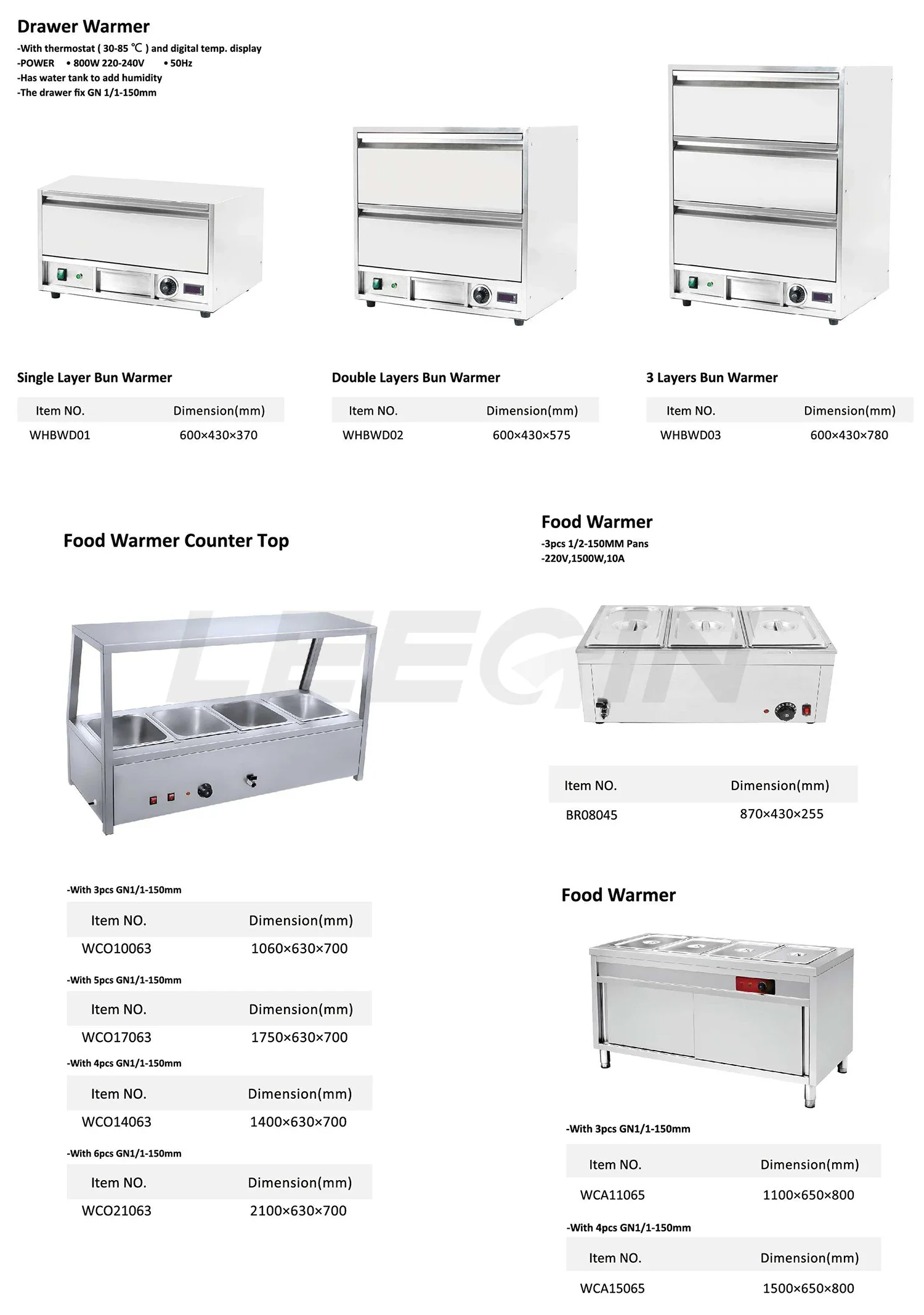 CE 1 2 3 Layer GN 1/1 Commercial Food Warmer Drawers 2