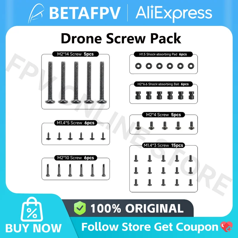 Détail des fixations de la coque de protection drone FPV Meteor75 Pro O4, pièces détachées course