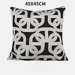 Elegant Retro Jacquard Embroidered Decorative Pillow Cover - Single sided pattern (A - Cushion cover)
