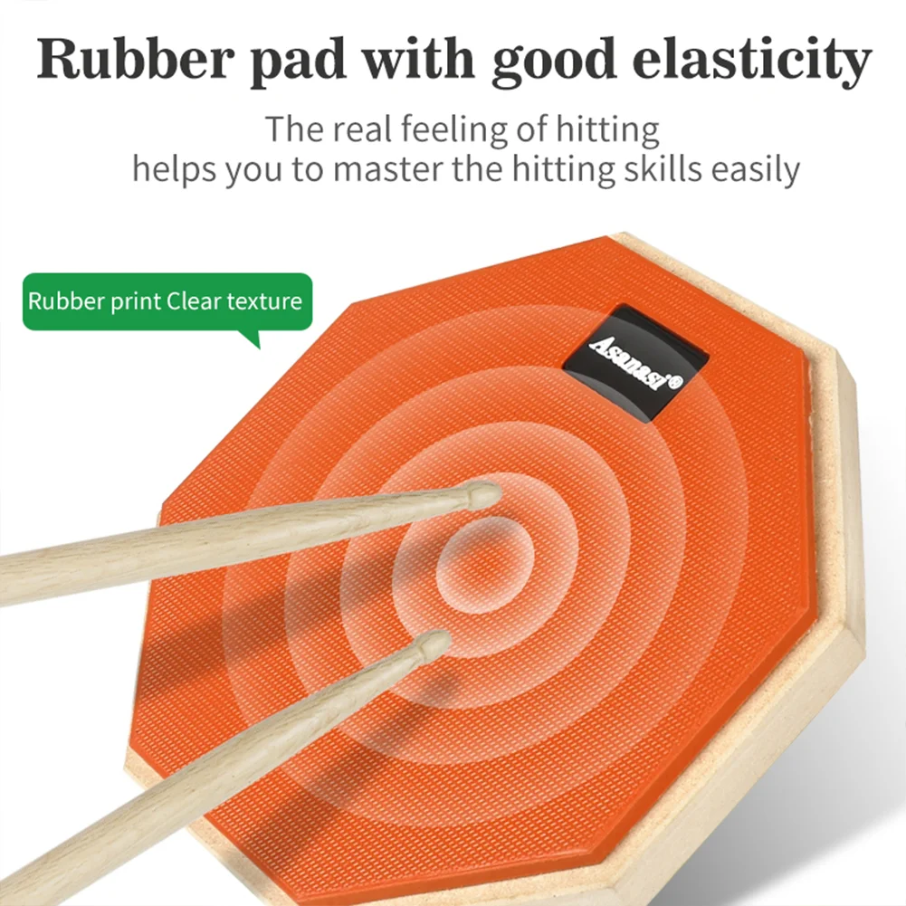Practice Drum Pad Set 8 Inches Pad with Stand Drum Sticks Carrying Bag For Beginners Building Skill At Home Silent Practice