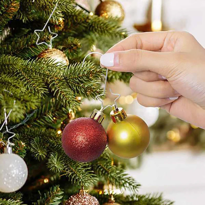 50/10Pcs Christmas Ornament Hooks Metal S-Shaped Hooks Hanger Christmas Ball Hanging Pendant For Home Tree Decorations christmas decorations