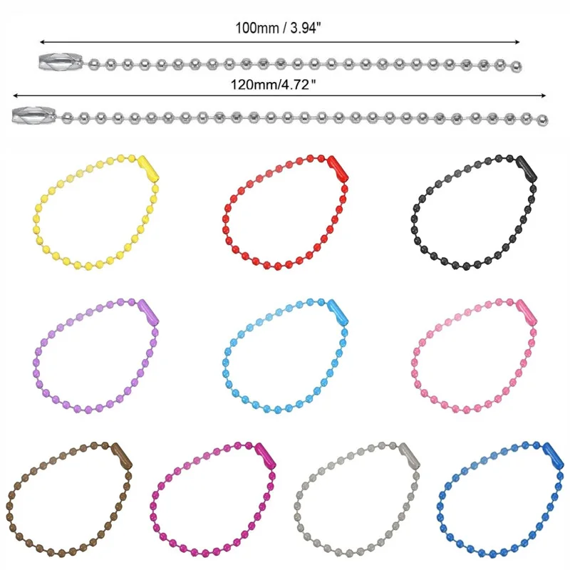 Iron Pendant Chain with Spray Painted Finish - Set of 25 Bead Chain Buckles for DIY Jewelry, Crafting, and Accessories