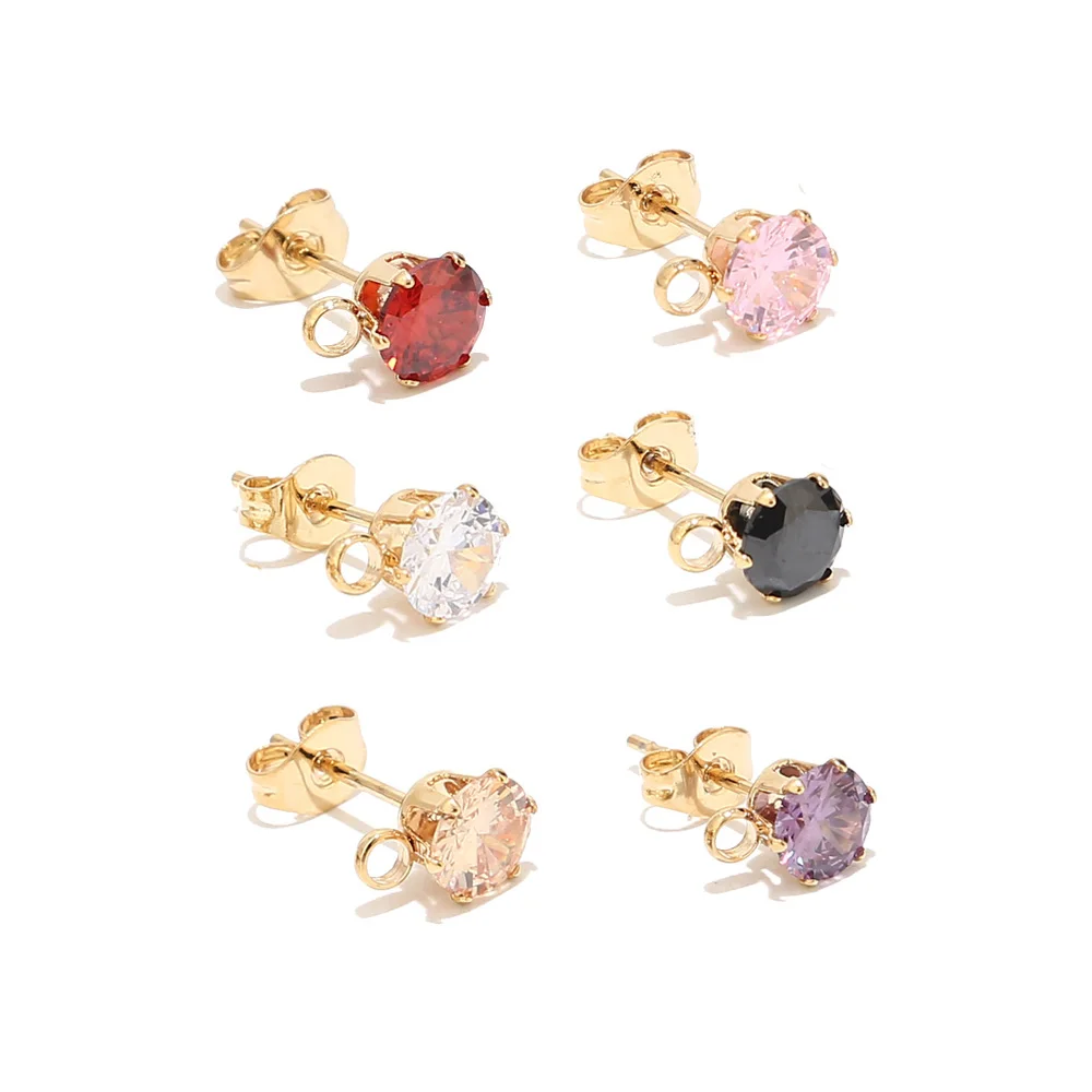 Boucles D’oreilles Créoles Femme – Acier Inoxydable Et Pierres Zircon – Petites, Discrètes Et élégantes