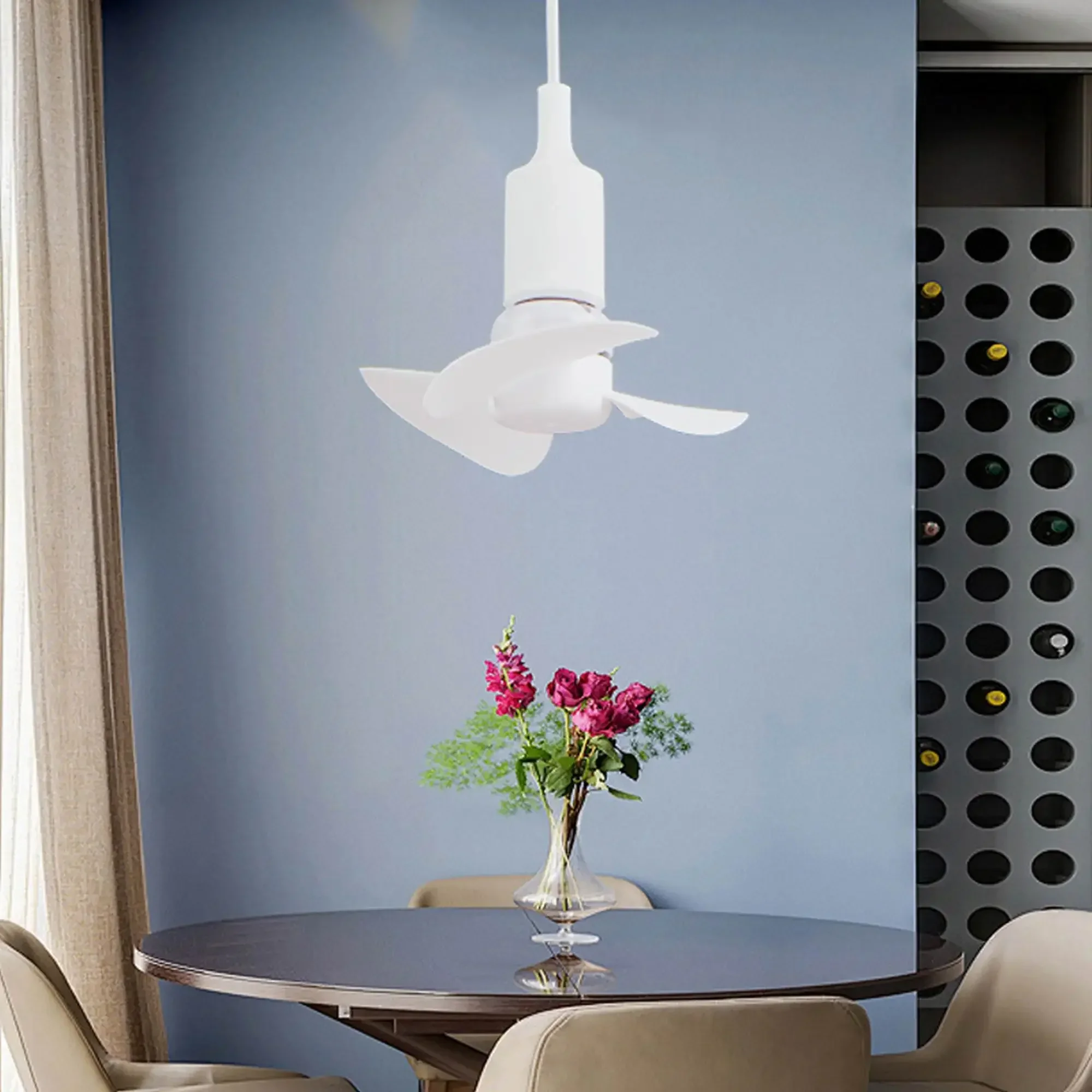Table Fan 6.3 Inch Mini Fan 10W E27 Ceiling FansCeiling Indoor Bedroom Chandelier with Cooling Fan
