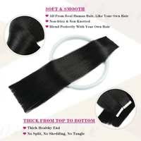 Bande dans les Extensions de cheveux Remy cheveux humains 20 pièces droite sans couture peau trame bande Extensions de cheveux naturel noir cheveux pour les femmes 3