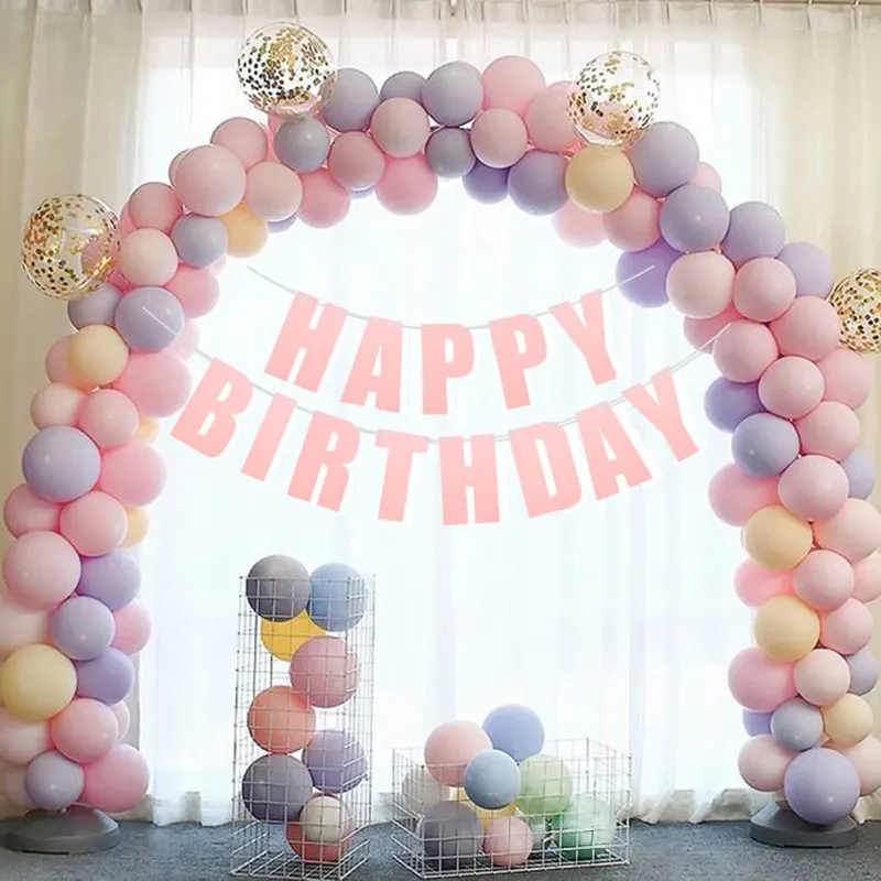 Happy Birthday Banner Flag 10 Color Wall Hanging Kids Birthday Party Paper Garland Baby Shower Decoration party decorations birthday banner