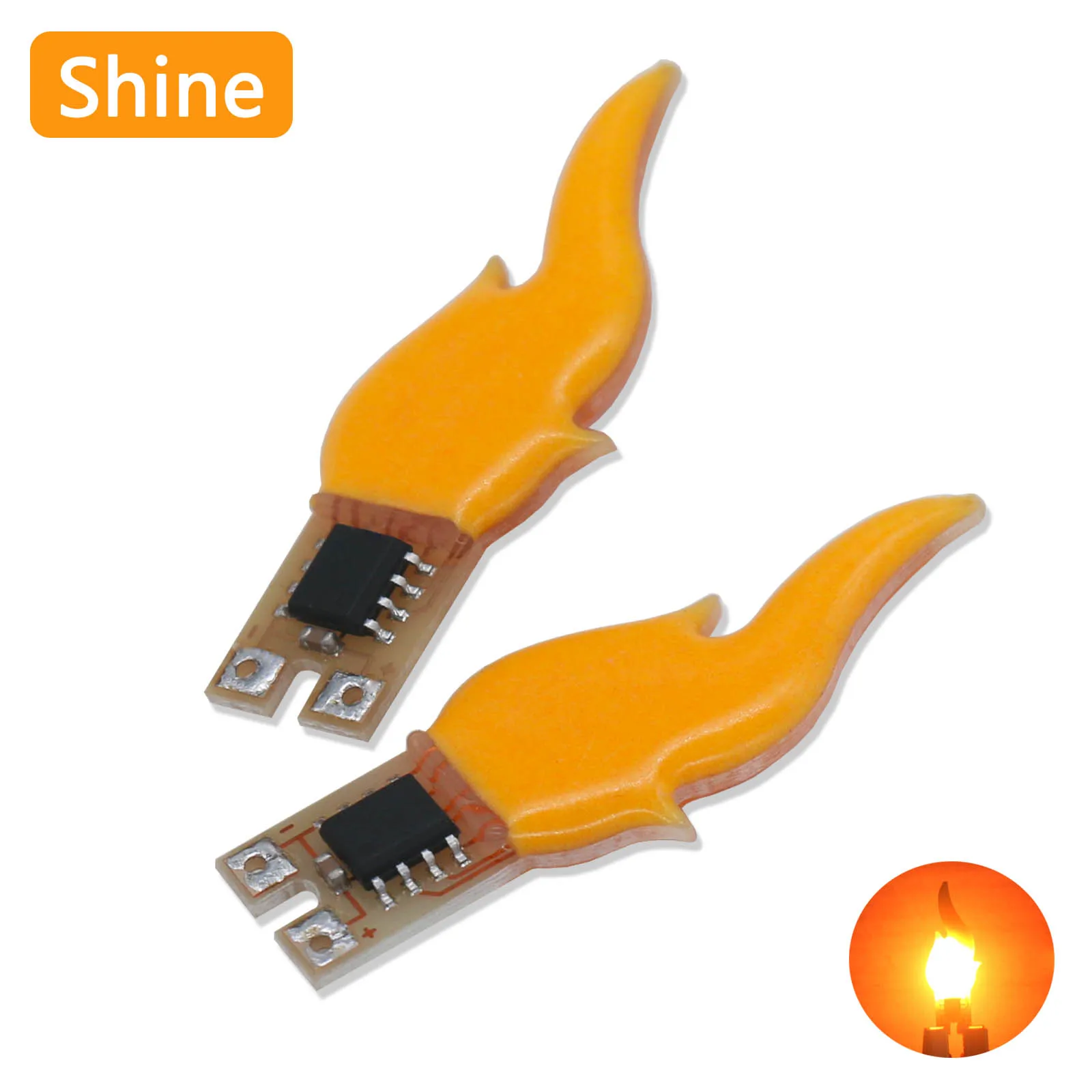 DC 3v 5v COB Flickering Flame LED Candle Light Realistic Warm Flashing ...