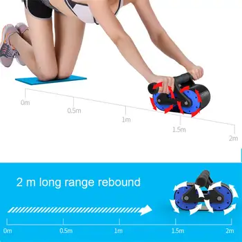 Springback Wheels Roller Domestic Abdominal Exerciser Push‑up Training Mute Fitness Equipment Blue Push‑up Wheels Roller 1