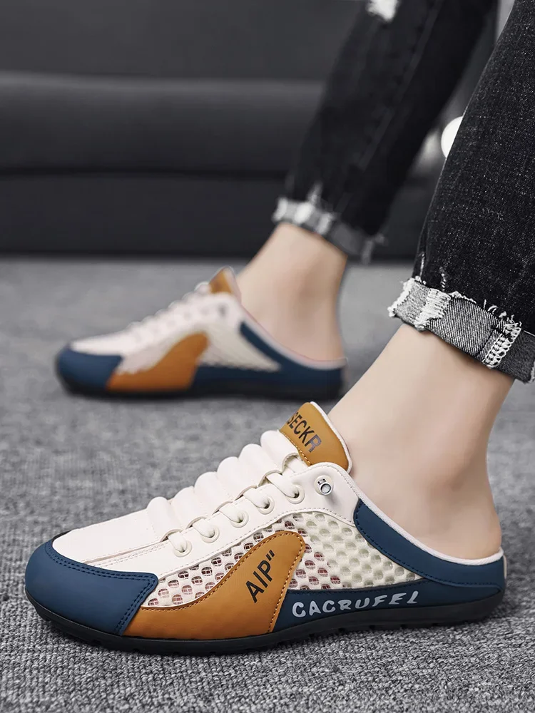 Men Non Slip Slippers Summer Half Flats Walking