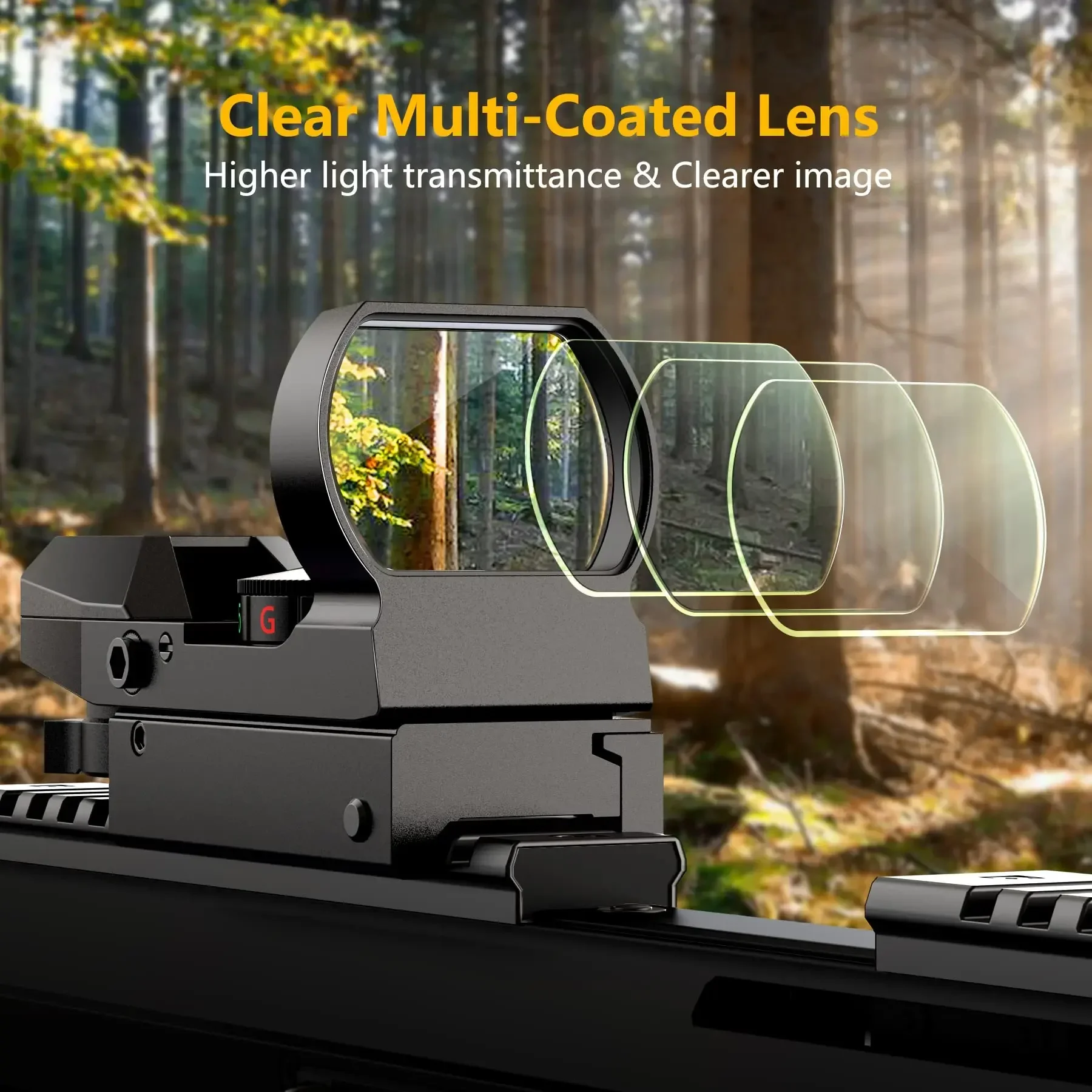 Rifle Scope HD101 Tactical Red Green Dot Sight Multifunctional Full Coating Metal Adjustable Refle Illuminated Dot Pistol