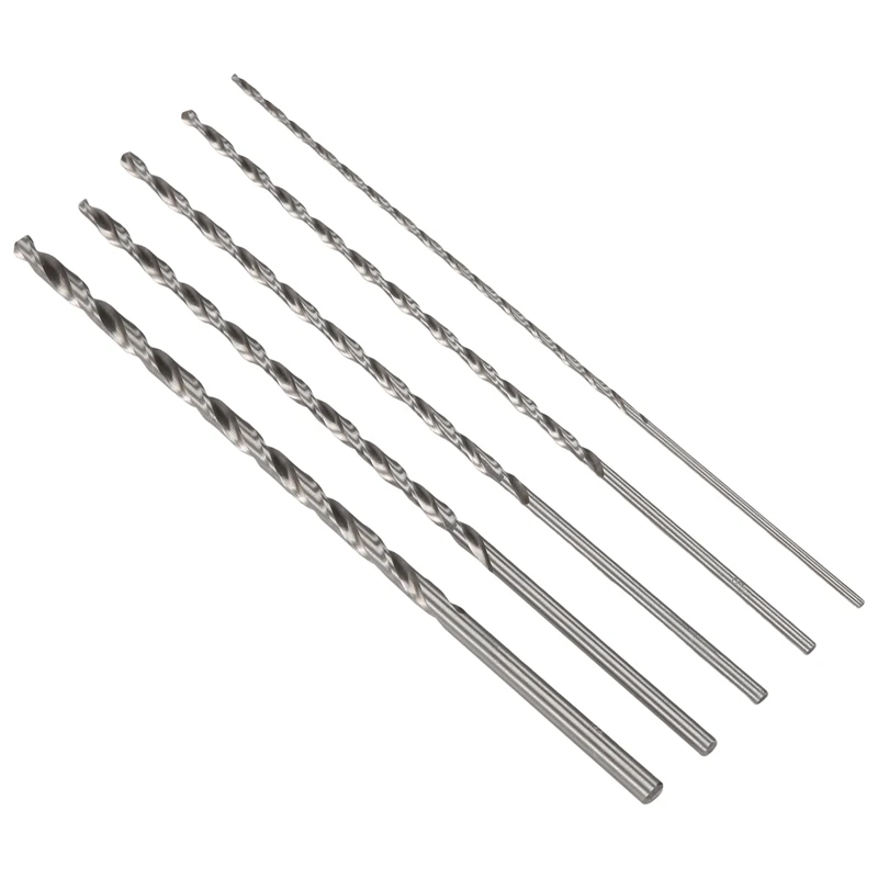 

5PCS Extra Long High-Speed Steel Drill Bit Sets Straight Shank Twist Drill Bit Tool 2-5Mm For Wood