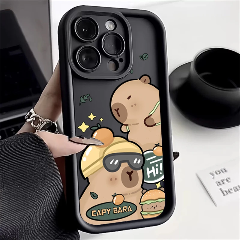 Adorable Capybara Silicone Soft Phone Case – Shockproof Back Cover