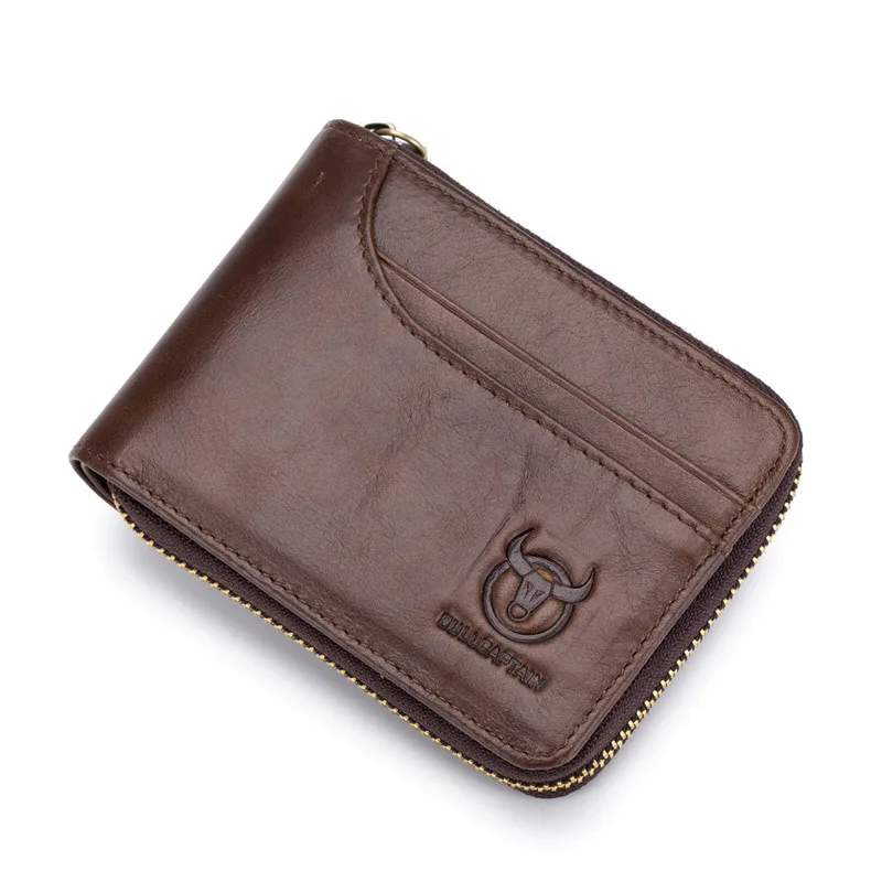 The Best Birthday Gift for Lover or MEN Fashion Genuine Leather Short Style Soft Cow Leather Card Dollar Clip Coin Purse Wallet