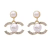 Luxury 2025 new ear studs stylish pearl simple earrings with a chic, high-class feel for women's earrings 1
