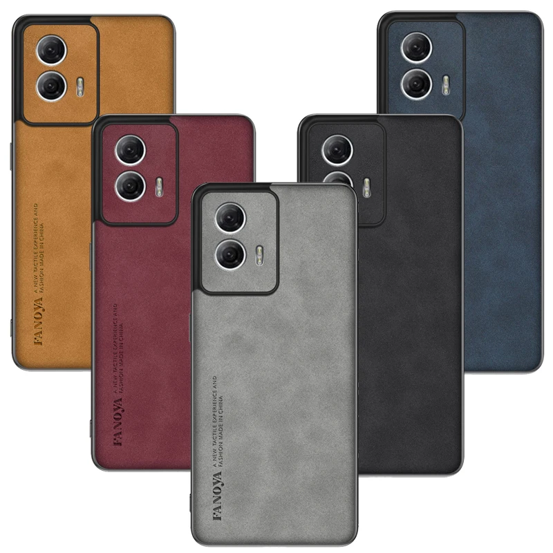 Premium Frosted PU Leather Anti-Shock Hard Case - Sleek Matte Finish