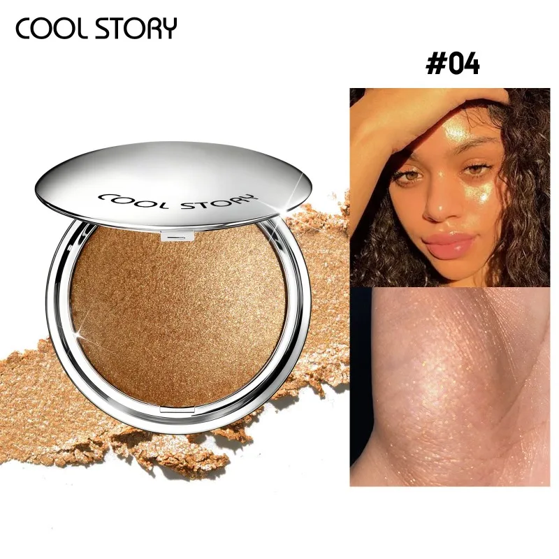 Pearlescent Highlight Palette Bronze Shimmer Glitter Face Makeup_voghion.com