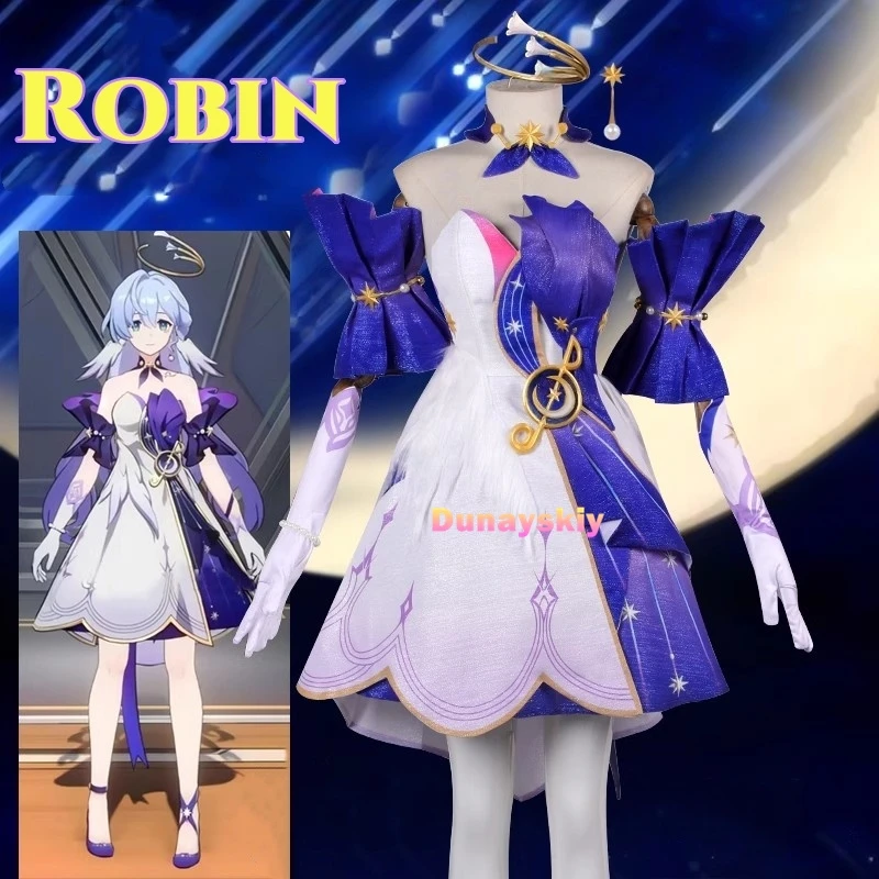 

Robin Anime Game Honkai: Star Rail Cosplay Costume Clothes Uniform Cosplay Penacony Singer Music Festival Halloween Party Woman