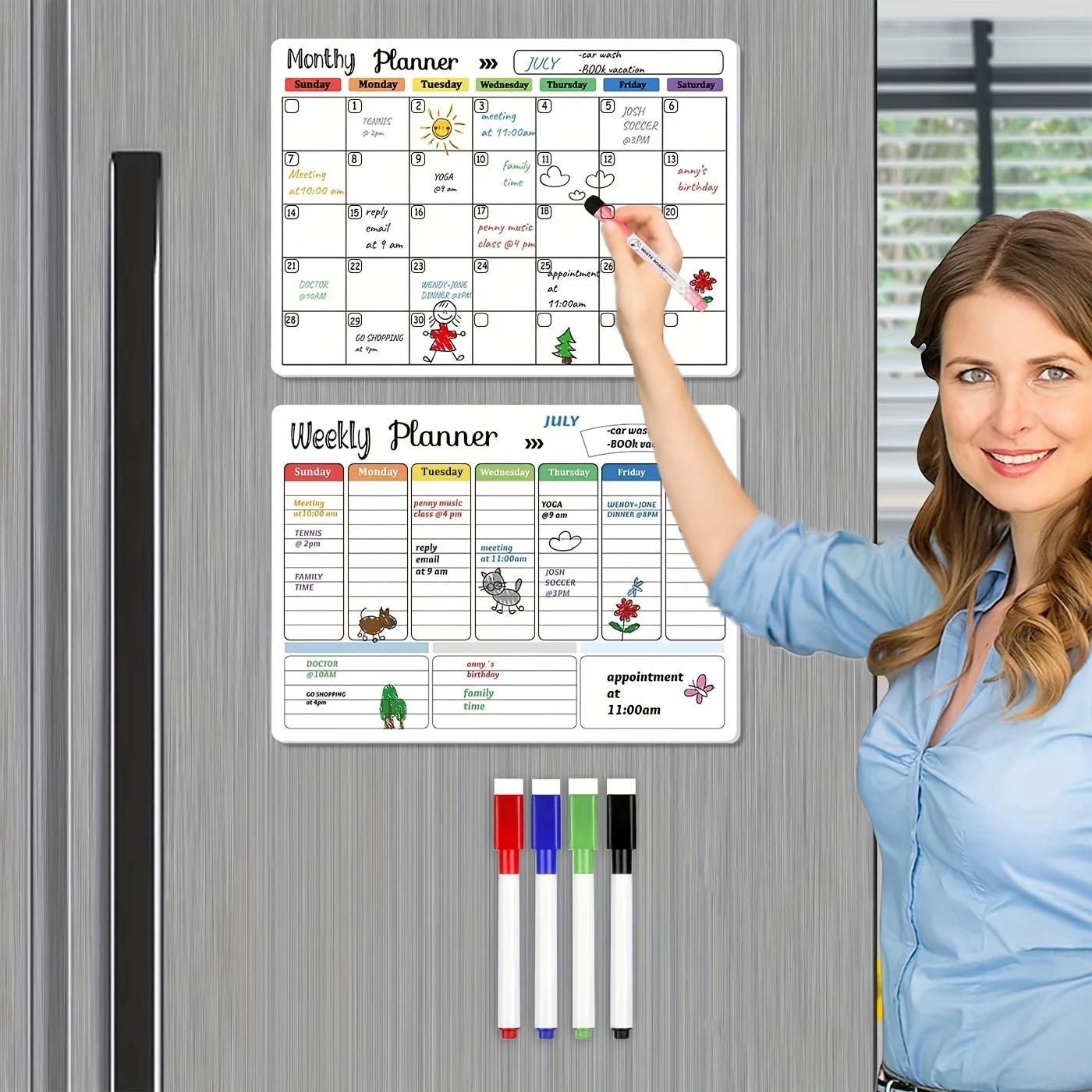 Magnetic Fridge Board Magnetic Whiteboard Sheet Magnetic Fridge Calendar 1pc Fridge Calendar Magnetic Dry Erase Calendar Whiteboard Calendar/weekly Planner For Refrigerator Planners