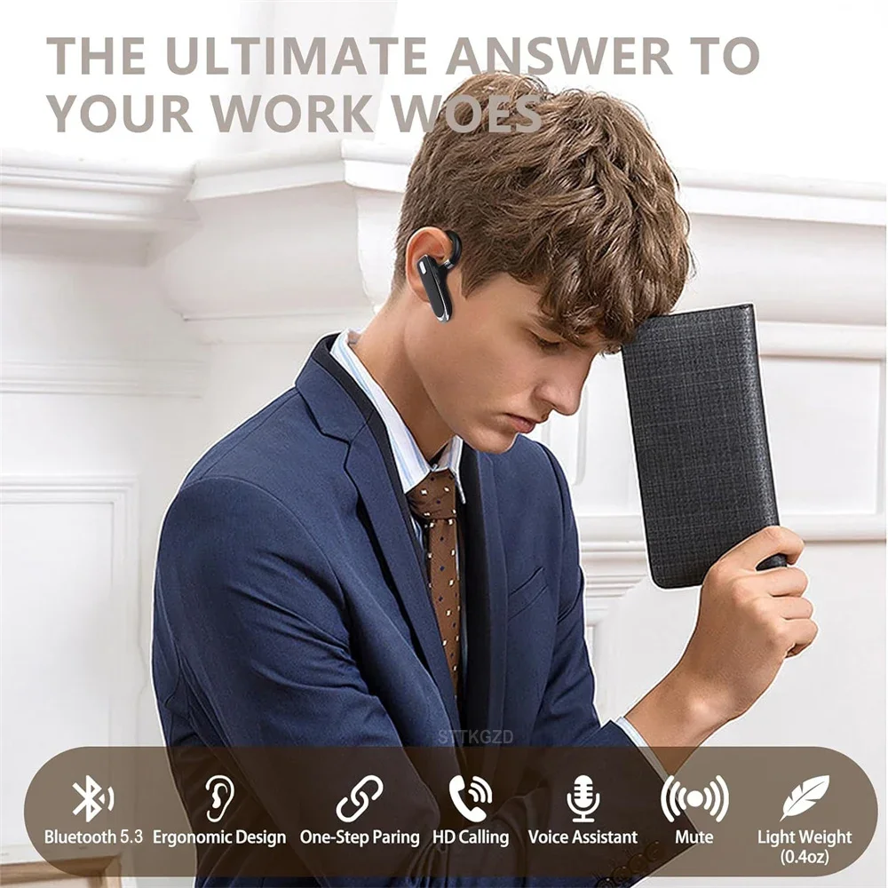 Wireless Bluetooth Headphones With Microphon Earphone ENC Noise Cancelling Handsfree Talking Headset Busines Auriculares Driving 2