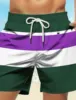 Stripe Men's Resort 3D Printed Crown Logo Design Board Shorts Swim Trunks Elastic Waist DrawstringHawaiian Style Holiday Beach 3