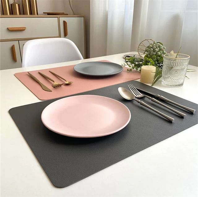 Non-Slip Placemats Portable Lightweight Morandi Food Mat Washable Leather  Dining Table Meal Mat Non-Slip Coffee Mats - AliExpress