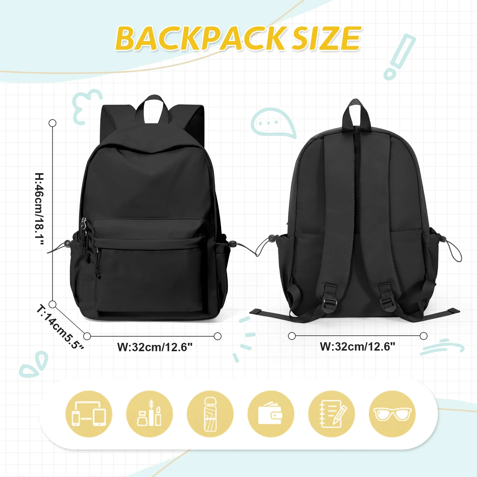 Girls' School Backpack Laptop Backpack For College Women Men, Middle High School Teen Girls School Bag Bookbag Travel Daypack