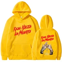 Spring and Autumn Hooded Anuel AA Real Hasta La Muerte Printed Sweatshirt Streetwear Rapper Loose Pullover Casual Hooded Top3 2