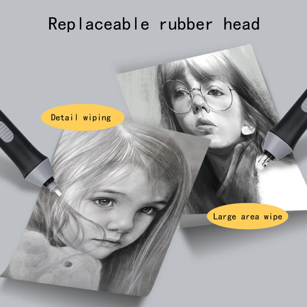 Adjustable Electric Rubber Eraser Tenwin with Rubber Refills Battery Power For Sketch Drawing Erasing School Stationery Supplies