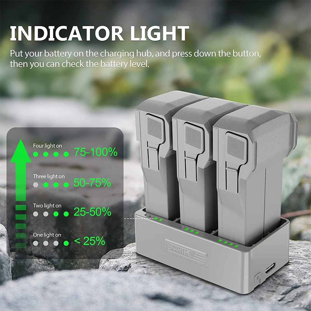 Drone Battery Charger Charger Hub DJI Mini 3 3-Way Charging Portable Intelligent Battery Fast Charging Hub DJI Mini 3 4 PRO Drone Accessories